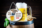 Blechschild ''Fass mein Bier an und du hast Pflegestufe Vier'' 18x14cm