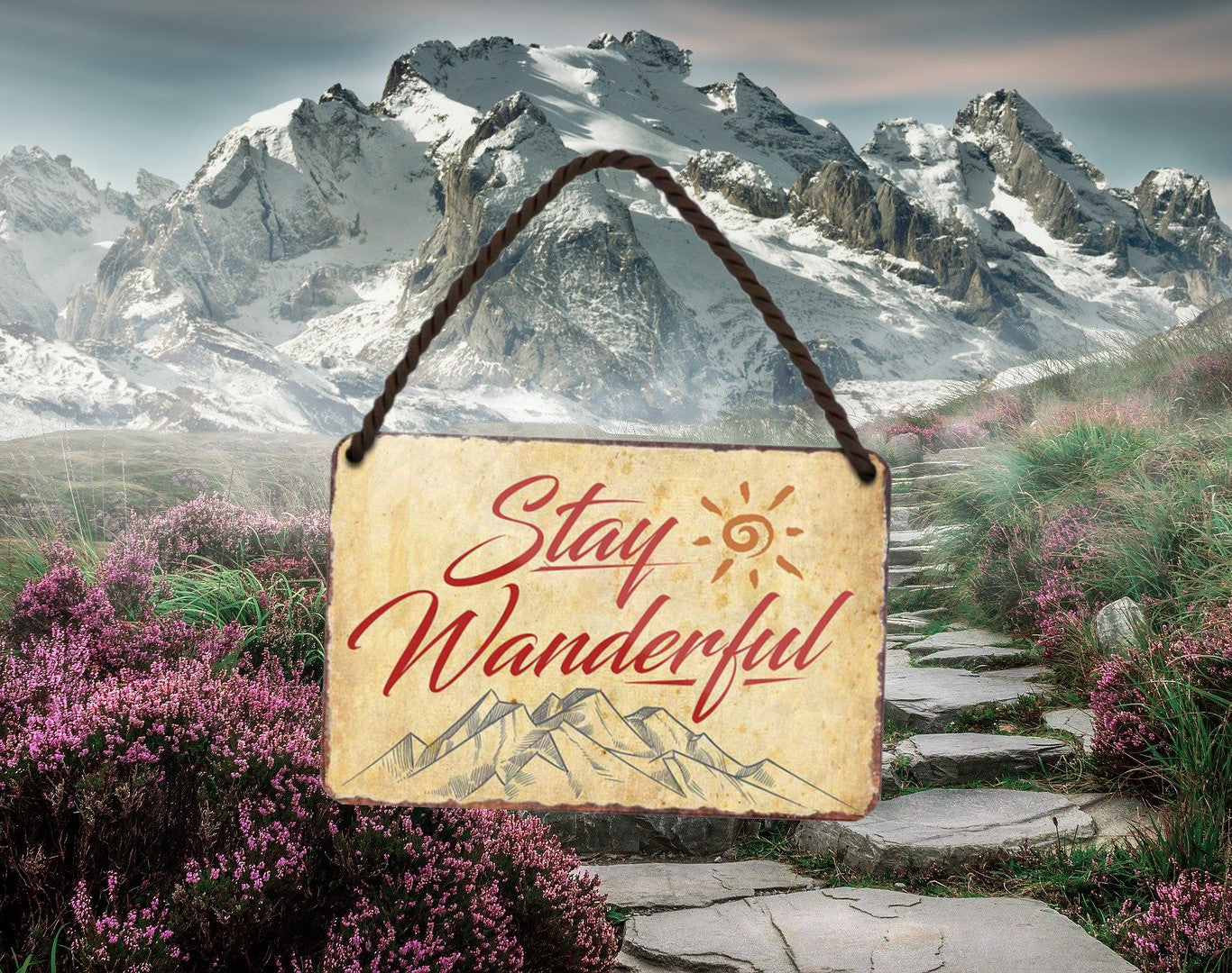 Blechschild ''Stay Wanderful'' 18x12cm