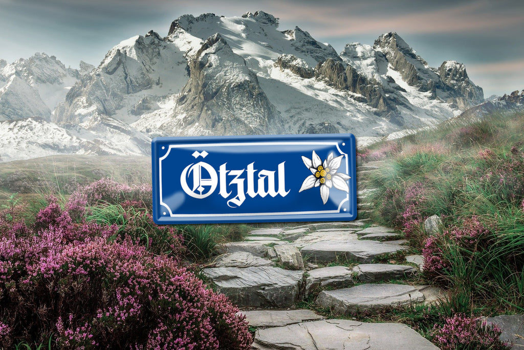 Blechschild ''Ötztal (blume)'' 28x12cm