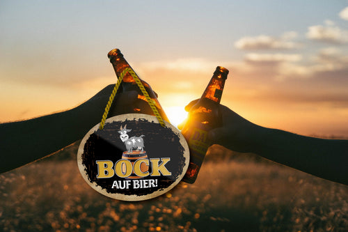 Blechschild ''Bock auf Bier'' 18x14cm