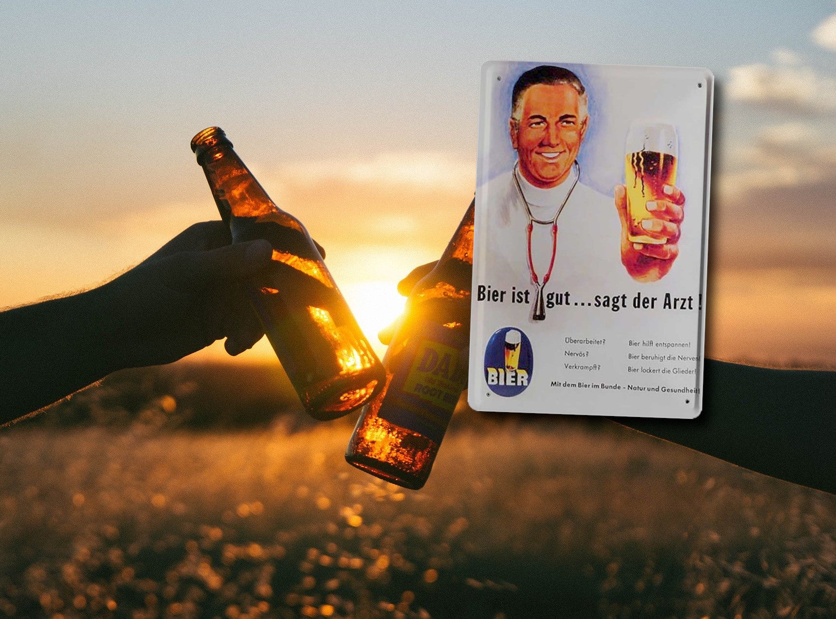 Blechschild ''Bier ist gut.. sagt der Arzt'' 20x30cm