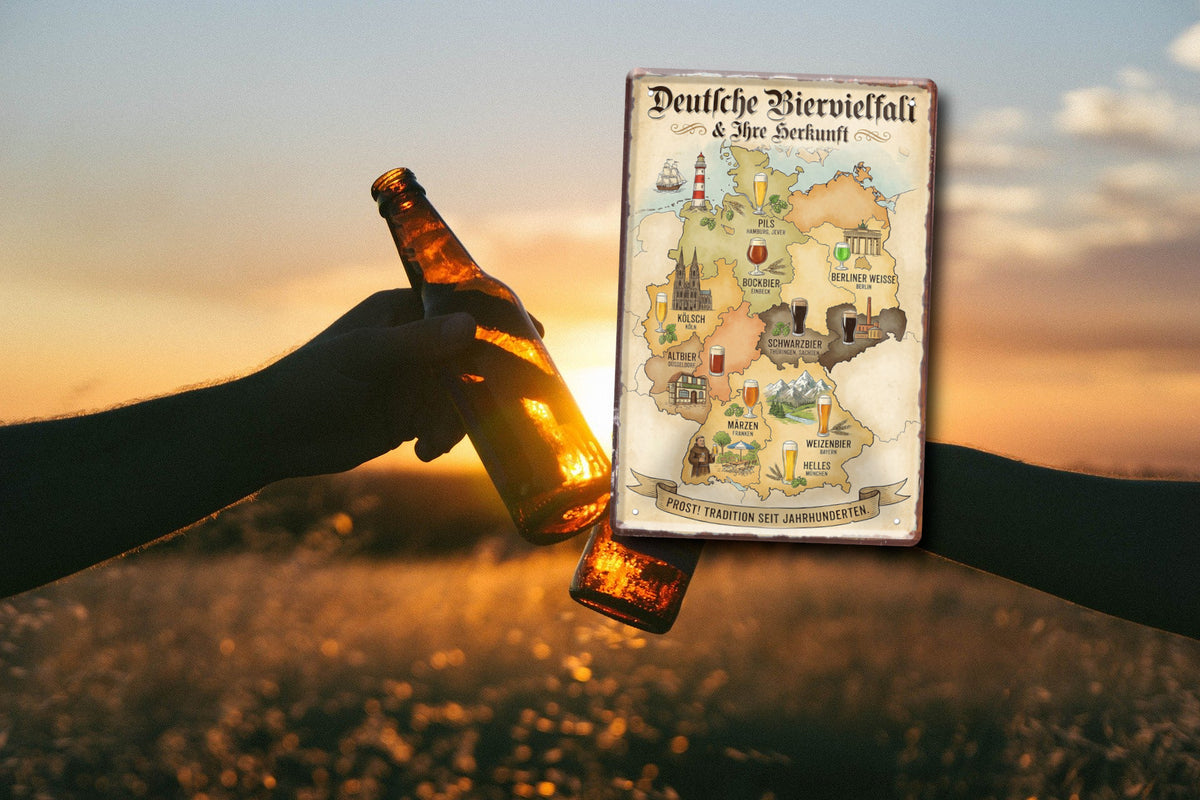 Blechschild ''Deutsche Biervielfalt (landkarte)'' 20x30cm