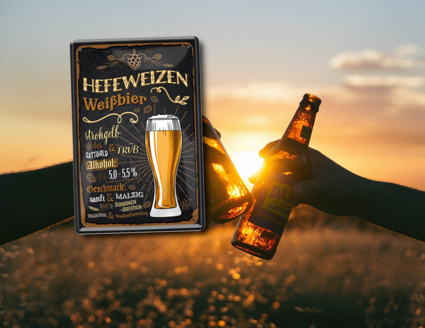 Blechschild ''Hefeweizen Weißbier'' 20x30cm