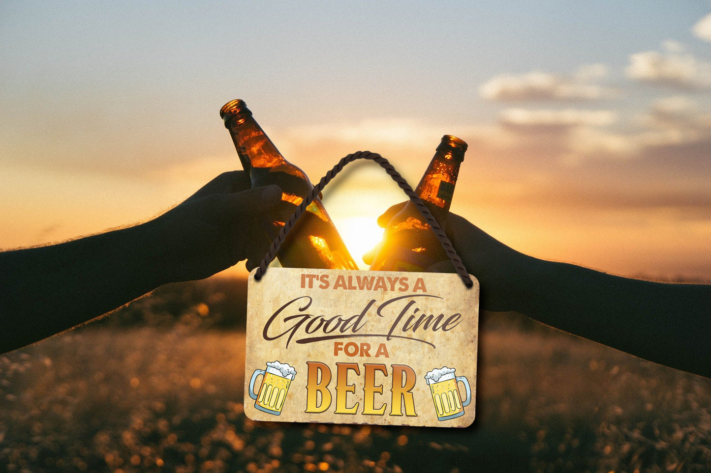 Blechschild ''Good time for Beer'' 18x12cm