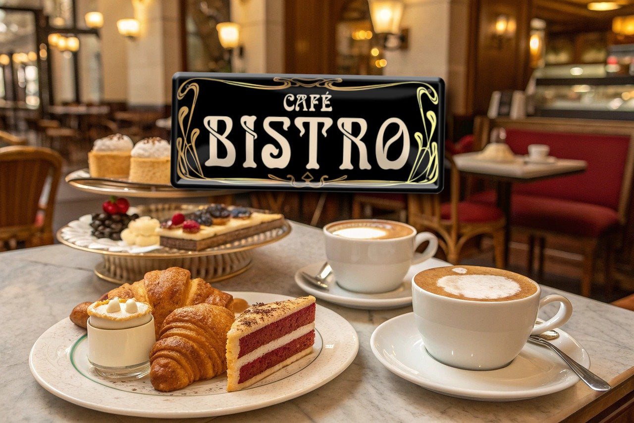 Blechschild ''Cafe Bistro'' 28x12cm