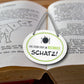 Blechschild ''Das Essen steht im Kochbuch, Schatz'' 18x14cm