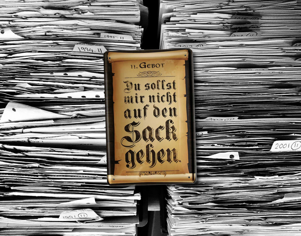 Blechschild''11. Gebot Du sollst nicht auf den Sack gehen'' 20x30cm