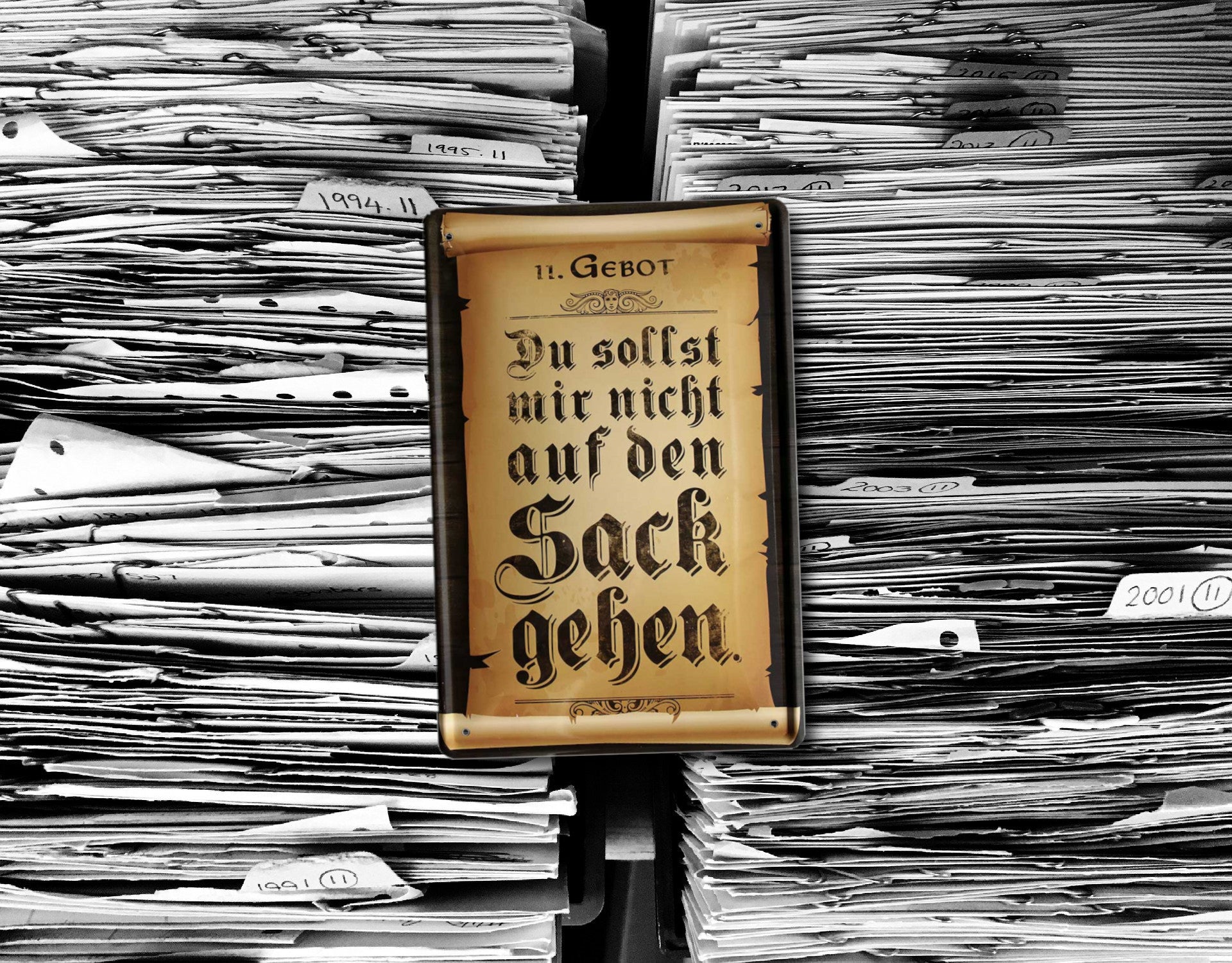 Blechschild''11. Gebot Du sollst nicht auf den Sack gehen'' 20x30cm
