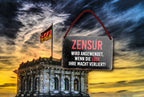 Blechschild ''Zensur wird angewendet, wenn die Lüge verliert'' 18x12cm