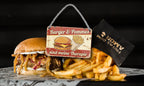 Blechschild ''Burger & Pommes sind meine Therapie'' 18x12cm