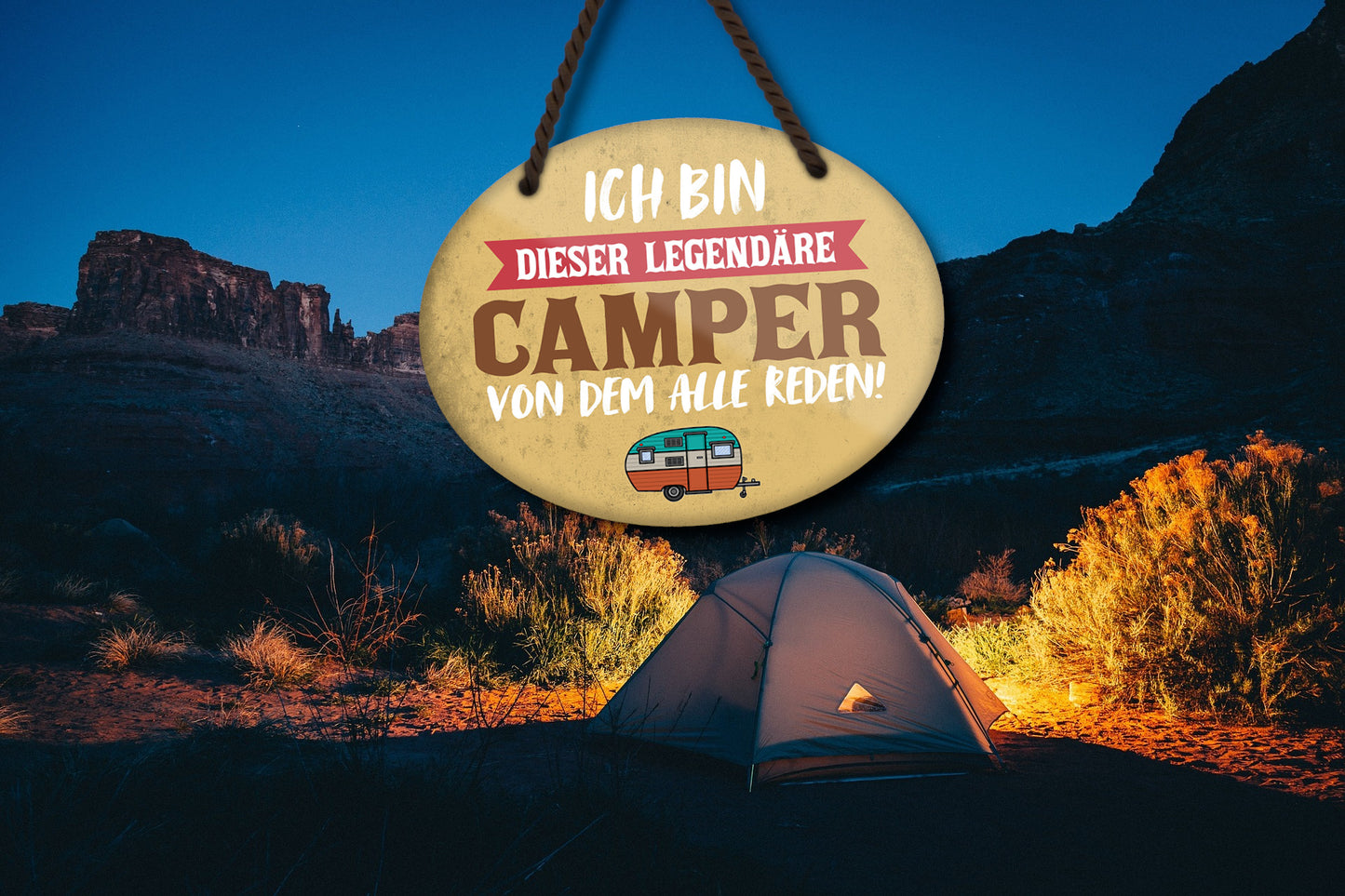 Blechschild ''Ich bin dieser legendäre Camper'' 18x14cm