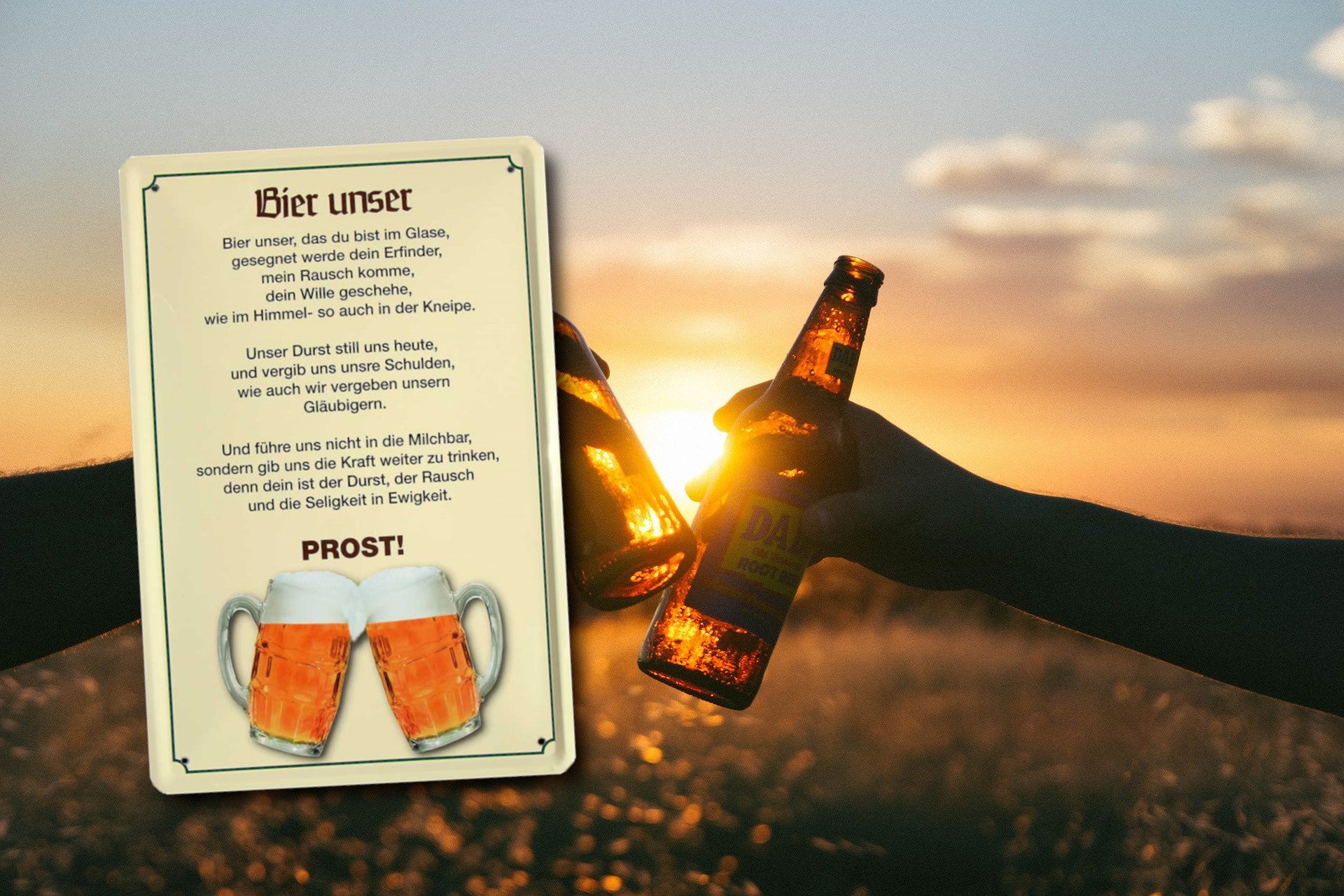 Blechschild ''Bier unser''20x30cm