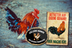 Tin sign ''Enter at your own risk. Chicken'' 20x30cm
