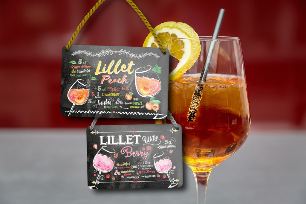 Blechschild ''Lillet Peach'' 18x12cm