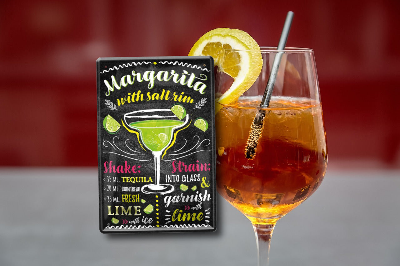 Tin sign ''Margerita with salt'' 20x30cm