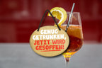 Blechschild ''Genug getrunken, jetzt wird gesoffen'' 18x14cm