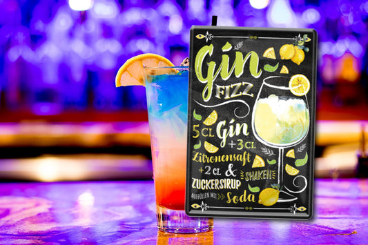 Blechschild ''Gin Fizz'' 20x30cm