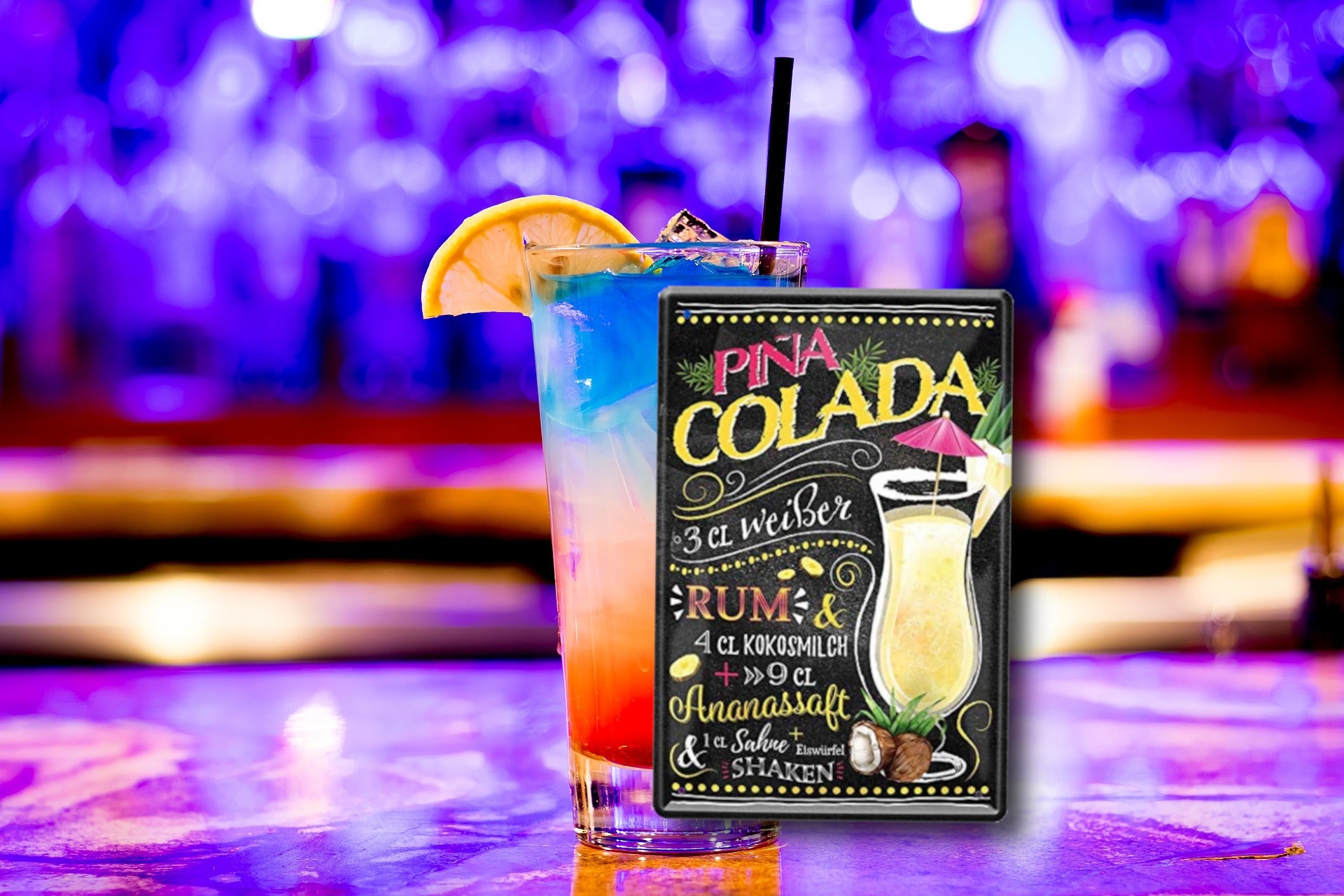 Blechschild ''Pina Colada'' 20x30cm