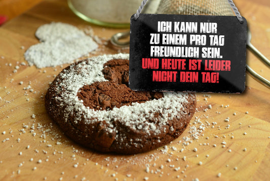 Blechschild ''Ich kann nur zu Einem pro Tag freundlich sein'' 18x12cm