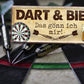 Blechschild ''Dart & Bier Das gönn ich mir (braun)'' 28x12cm