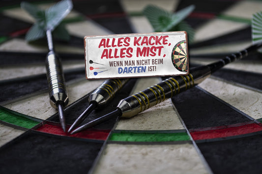 Blechschild ''Alles Kacke alles Mist Darten'' 28x12cm
