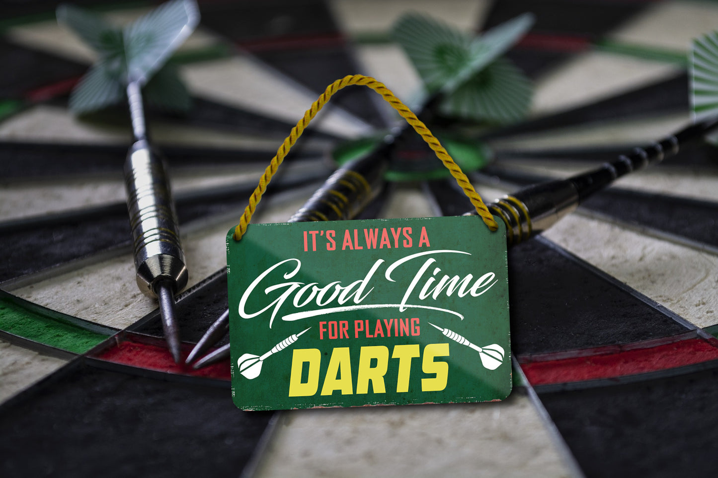 Blechschild ''Good time for Darts'' 18x12cm