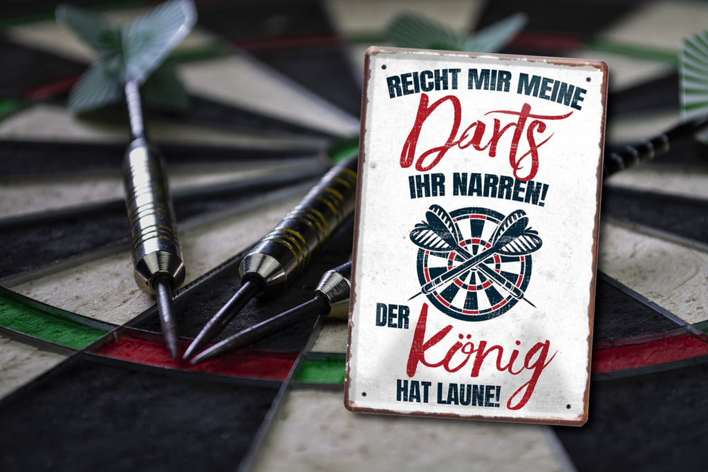 Blechschild ''Darts König'' 20x30cm