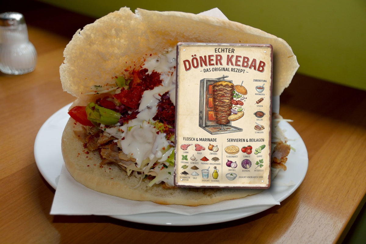 Blechschild ''Echter Döner Kebab'' 20x30cm