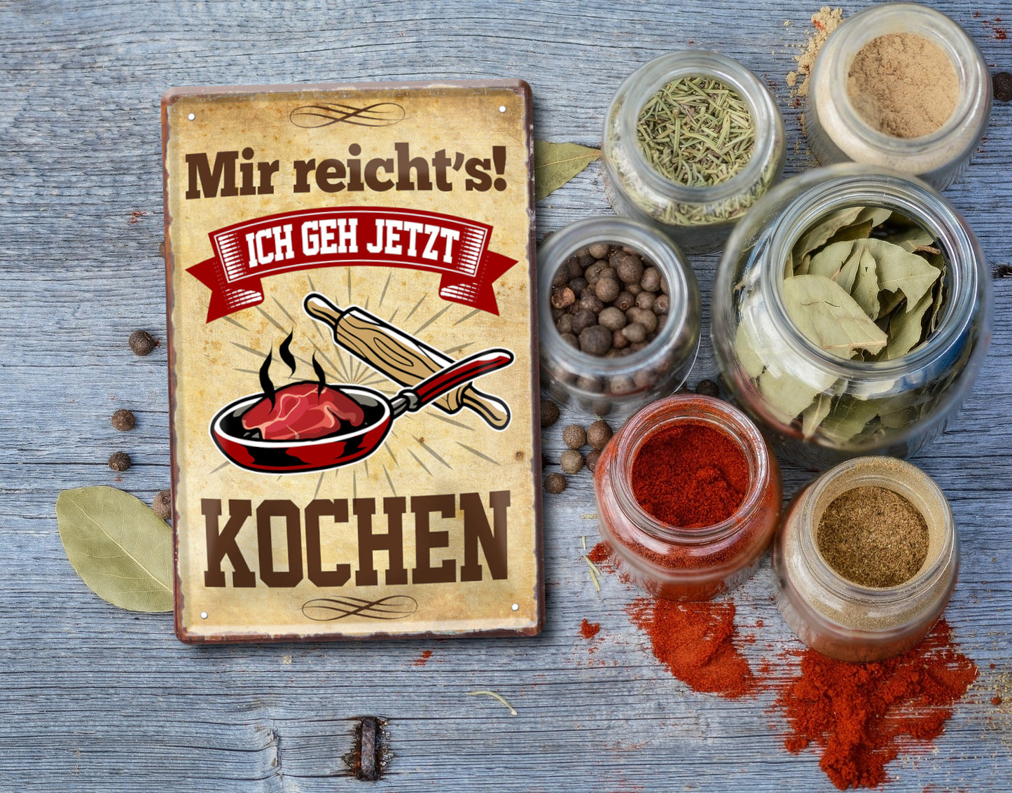 Blechschild ''Mir reicht`s Kochen'' 20x30cm