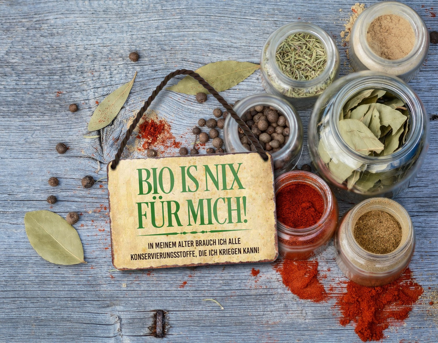 Tin sign "Organic is nothing for me" 18x12cm