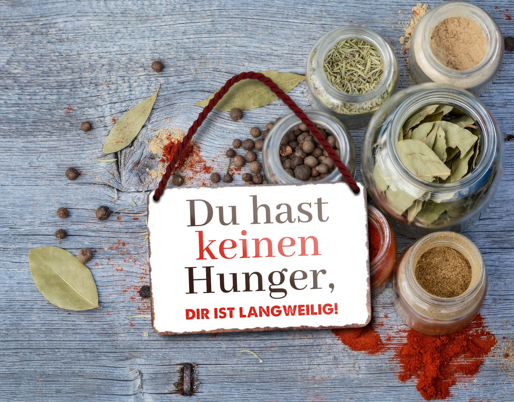 Blechschild ''Du hast keinen Hunger. Die ist Langweilig'' 18x12cm