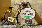 Blechschild ''Ride more. Stress less'' 18x14cm
