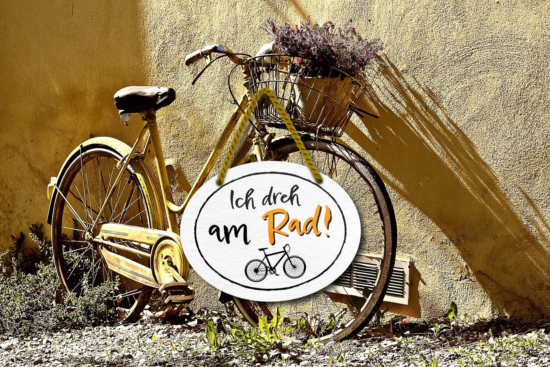 Blechschild ''Ich dreh am Rad'' 18x14cm
