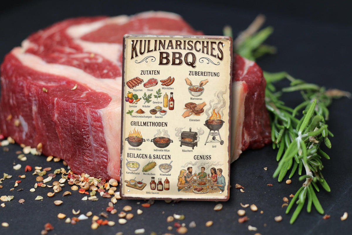 Blechschild ''Kulinarisches BBQ'' 20x30cm