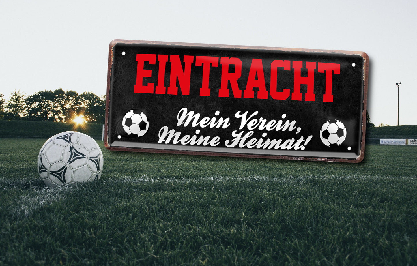 Blechschild ''Eintracht Mein Verein, meine Heimat'' 28x12cm