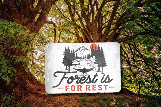 Blechschild ''Forest is for rest'' 18x12cm