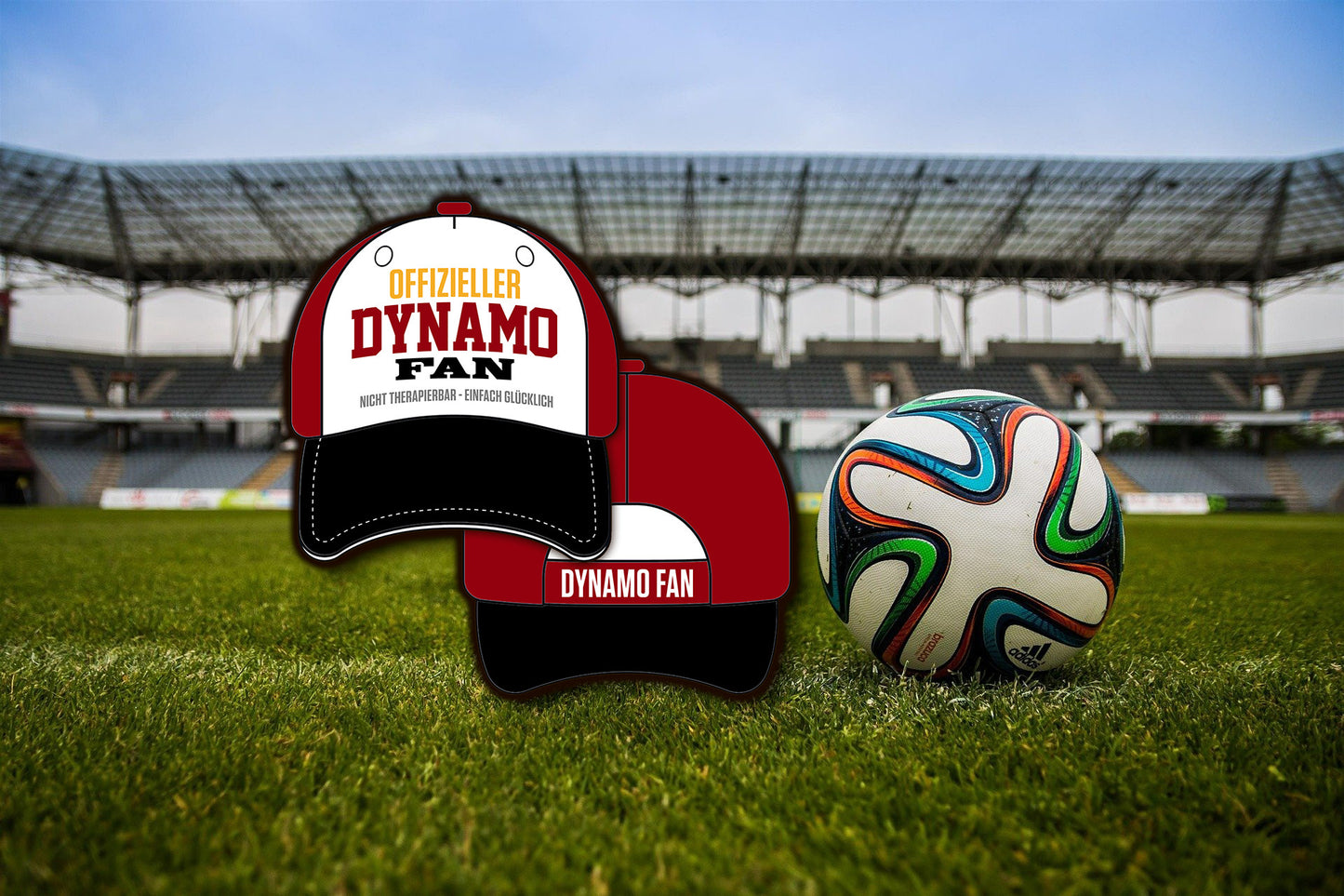 Fußball Cap ''Nicht therapierbar, einfach glücklich'' mit verstellbarem Klettverschluss