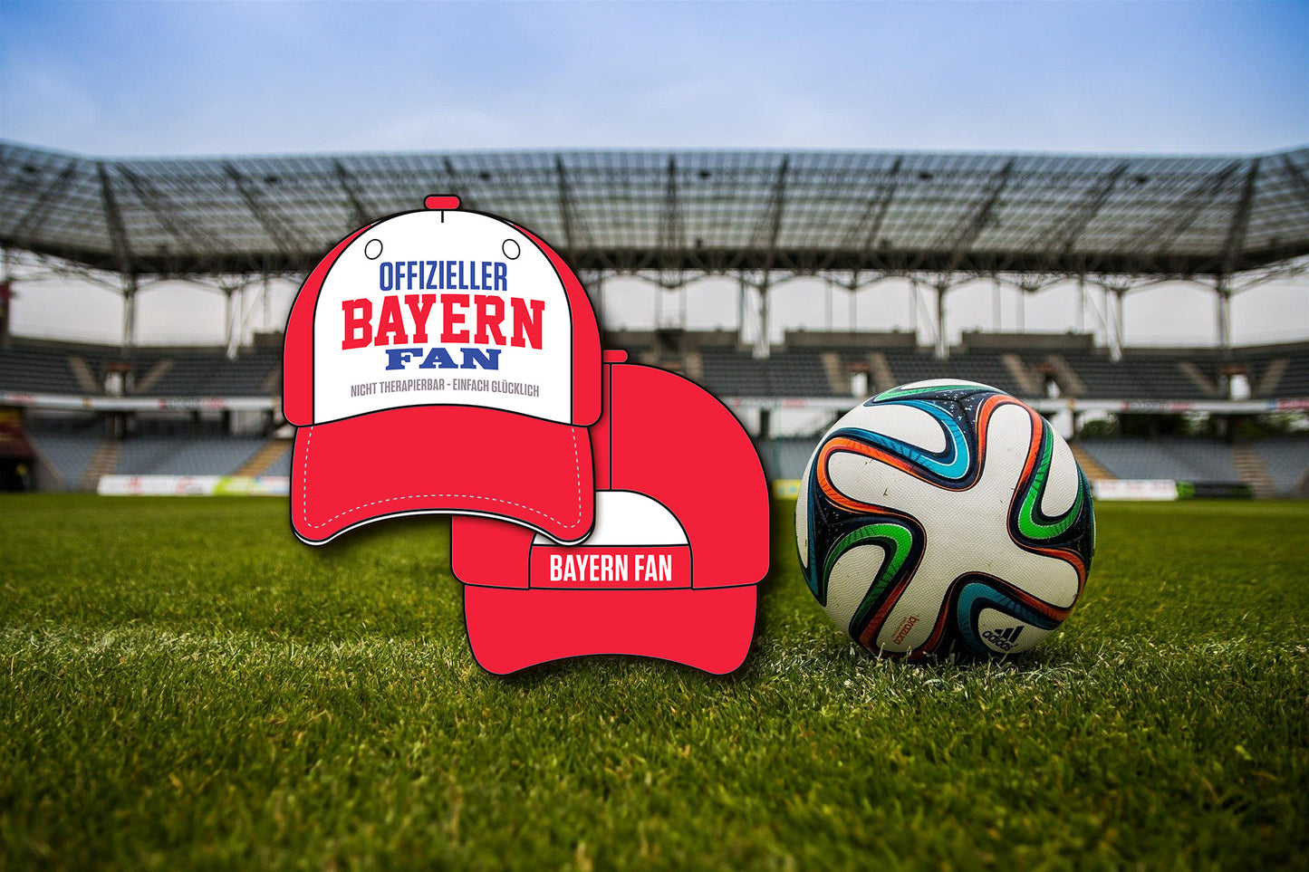 Fußball Cap ''Nicht therapierbar, einfach glücklich'' mit verstellbarem Klettverschluss