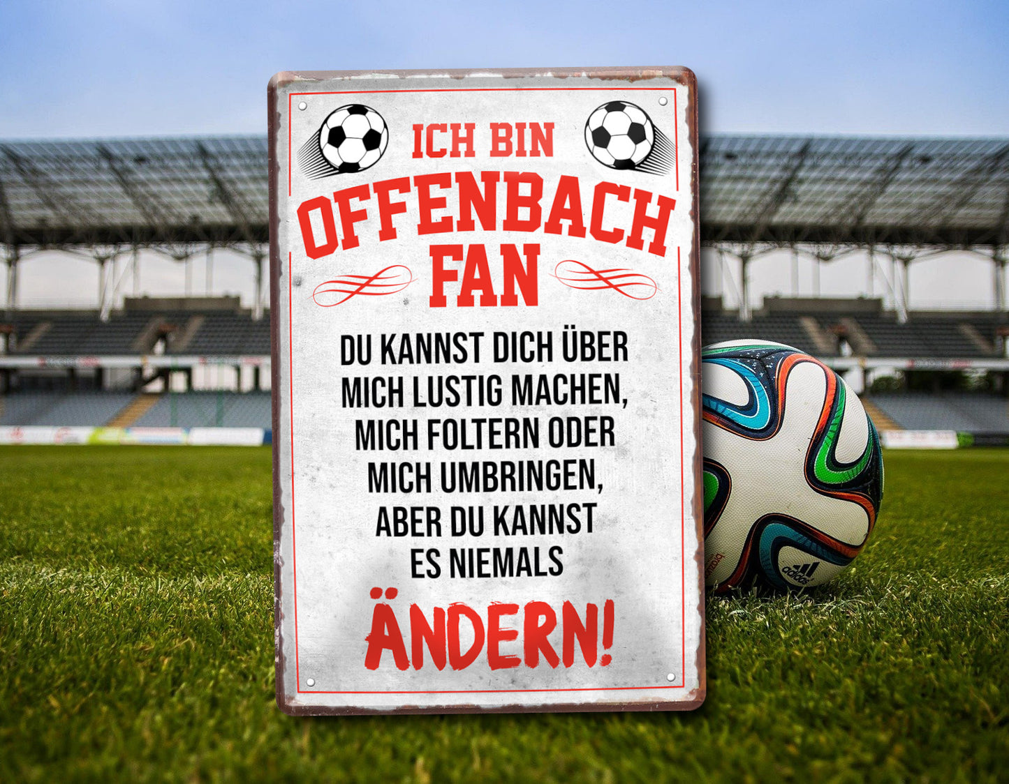 Blechschild ''Offenbach Fan'' 20x30cm