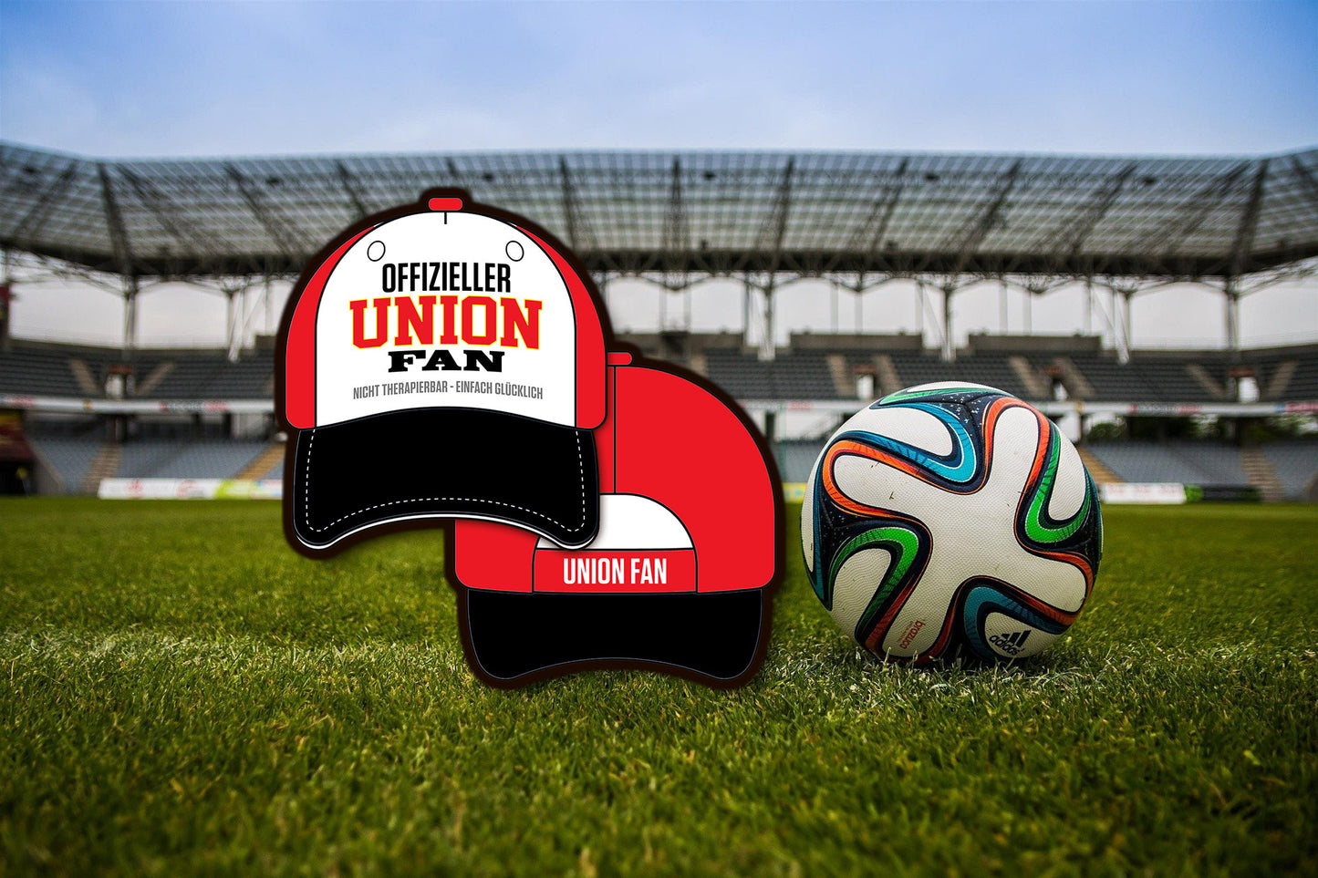 Fußball Cap ''Nicht therapierbar, einfach glücklich'' mit verstellbarem Klettverschluss