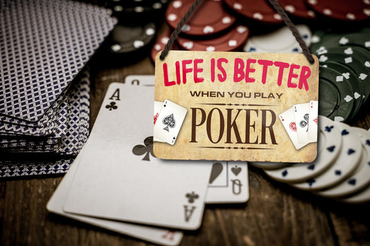 Blechschild ''Life is better Poker'' 18x12cm