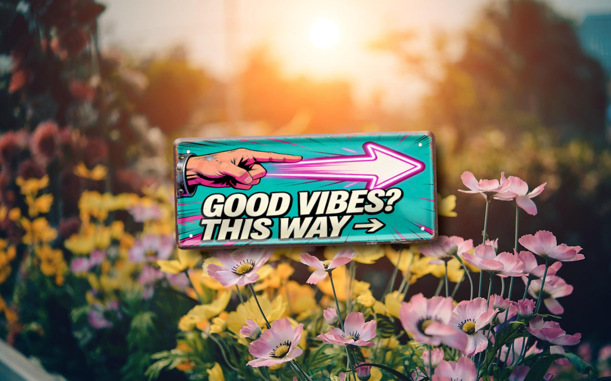 Blechschild ''Good Vibes this way'' 28x12cm