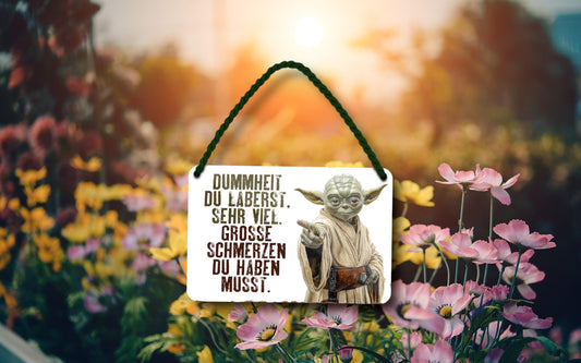 Blechschild ''Dummheit du laberst'' 18x12cm