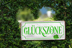 Blechschild ''Glückszone'' 28x12cm
