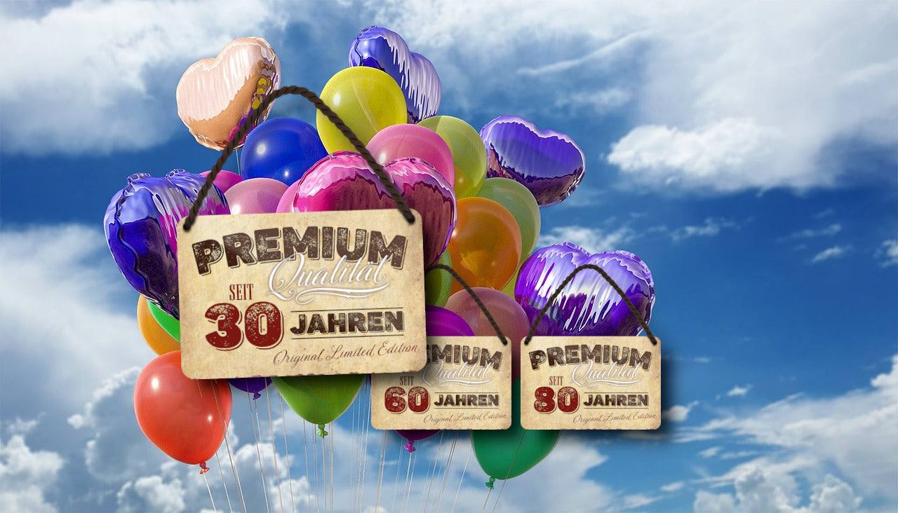 Blechschild ''Premium Qualität 30 Jahre'' 18x12cm