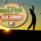 Blechschild ''Zum Golfen geboren, zur Arbeit gezwungen'' 18x14cm
