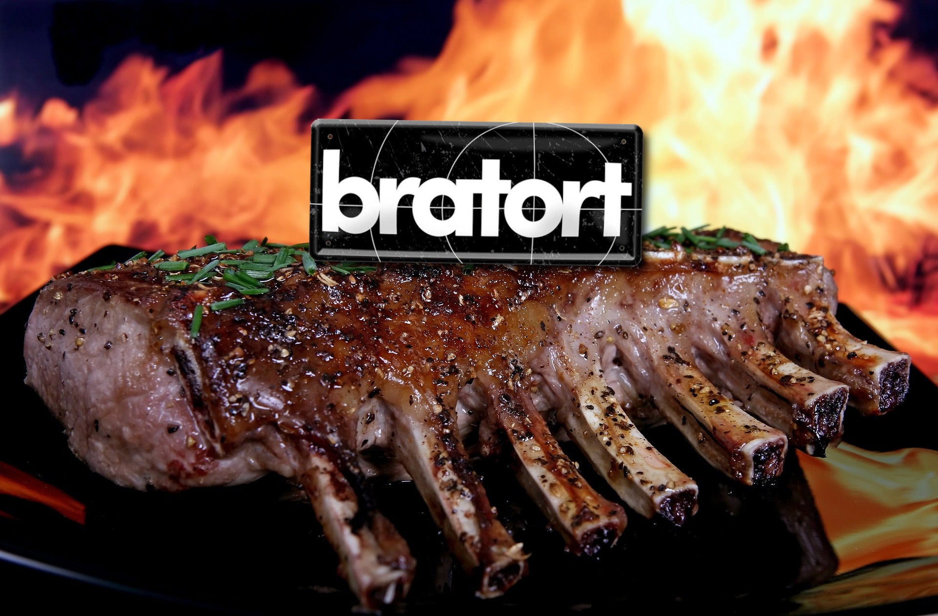 Blechschild ''bratort'' 28x12cm