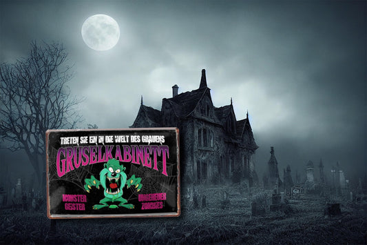 Blechschild ''Gruselkabinett (Monster)'' 20x30cm