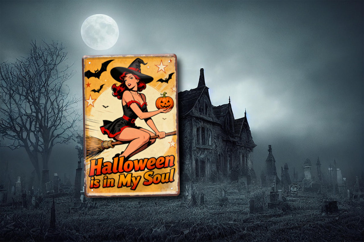 Blechschild ''Halloween is in My Soul'' 20x30cm