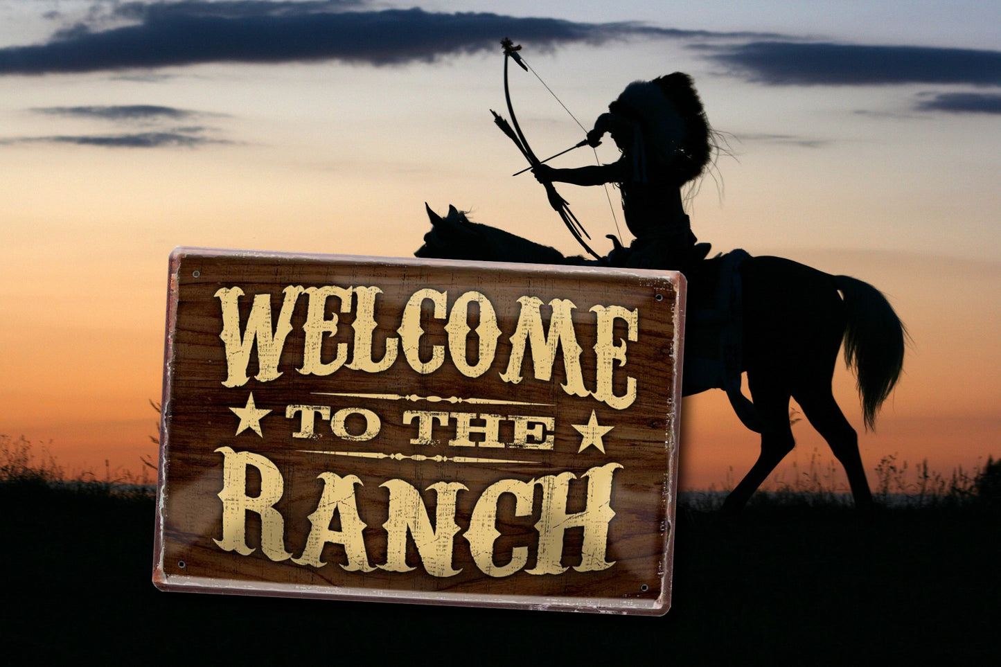 Blechschild ''Welcome to the Ranch'' 20x30cm